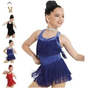 Weissman Royal Blue Fringe Dance Costume